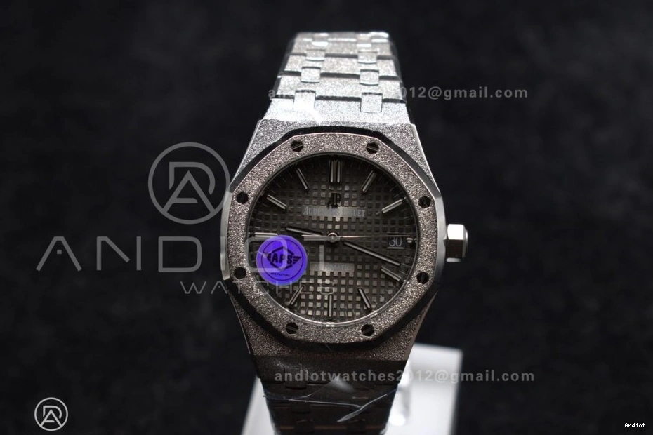 Royal SA3120 SS Oak 37mm Edition on APSF 1:1 Dial Clone Grey Frosted 15454 Best Bracelet SS Textured Super 0516